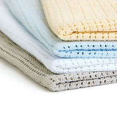 Cellular Cotton Soft Cot Blankets 150x100cm  hi-res