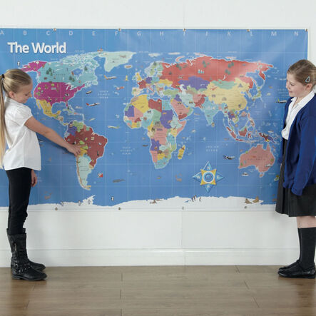 TTS Bee\-Bot® World Map W0.80 x L1.45m  hi\-res