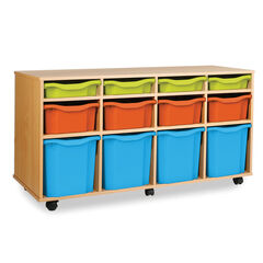 Mobile Tray Storage Unit W/ 12 Mixed Size Trays  hi-res