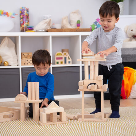 Jumbo Wooden Construction Blocks with Tray 54pk  hi\-res