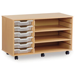 Mobile Shelving and Six Shallow Tray Unit  hi-res