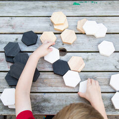 Wooden Hexagon Loose Parts Patterning Tiles  Wooden Hexagon Loose Parts Patterning Tiles  hi-res
