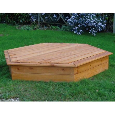 Outdoor Wooden Hexagonal Sandpit with Lid  hi\-res