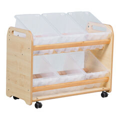 Tilted Storage Trolley on Wheels 6 Tubs/Baskets  Tilted Storage Trolley on Wheels 6 Tubs/Baskets  hi-res