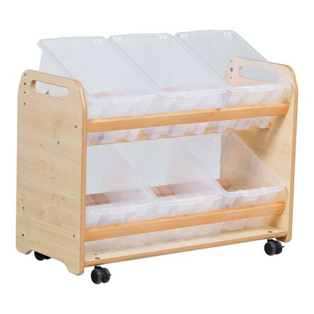 Tilted Storage Trolley on Wheels 6 Tubs\/Baskets  hi\-res