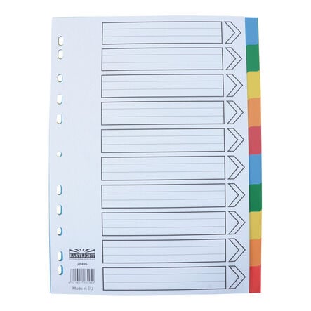 EASTLIGHT A4 10 Part Plastic Index Dividers  hi\-res