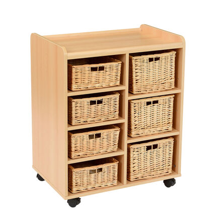 Storage Unit with 4 Shallow 3 Deep Wicker Baskets  hi\-res