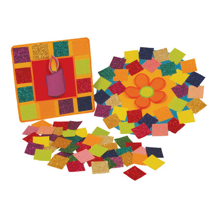 Jumbo Glitter Paper Mosaics Assorted 25x25mm 2000pk  hi\-res