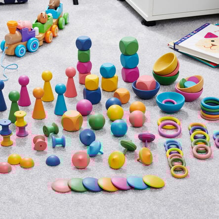 Rainbow Wooden Loose Parts Super Set  hi\-res