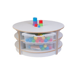 2 High Circular Table with Trays Grey  2 High Circular Table with Trays Grey  hi-res