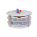 2 High Circular Table with Trays Grey  hi\-res