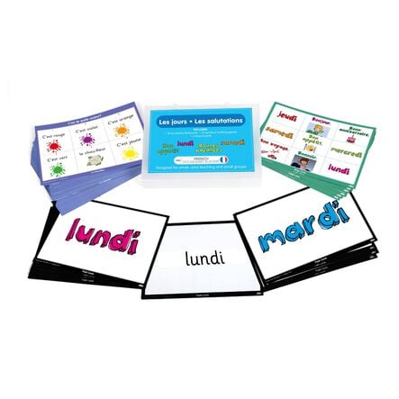 TTS French Days \x26 Greetings Vocabulary Activity Cards  hi\-res