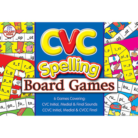 Smart Kids 6 CVC\/CVCC Spelling Board Games  hi\-res