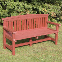 Marmax Recycled Plastic Traditional 3 Seater Bench Brown  hi-res