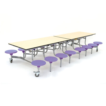 12 Seater Rect Folding Table Lilac H685mm Maple Top  hi\-res