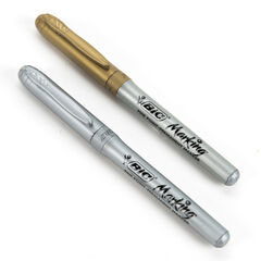 Bic Gold and Silver Metallic Pens 2pk  Bic Gold and Silver Metallic Pens 2pk  hi-res