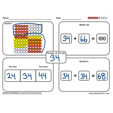 Rekenrek Practice Charts \- Numbers to 100 Pack 1  hi\-res