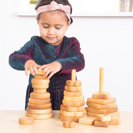 TTS Wooden Manipulative Stacking Pyramids  hi\-res