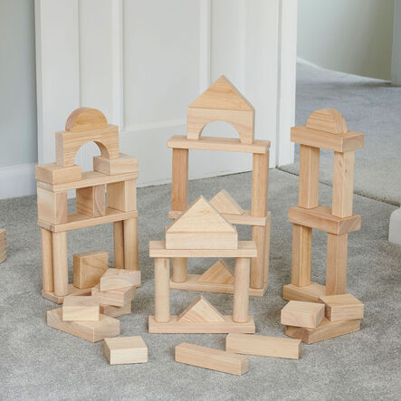 Jumbo Wooden Construction Blocks with Tray 54pk  hi\-res
