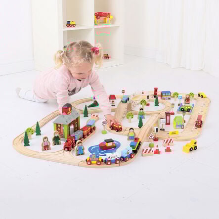 Small World Wooden Town Road and Rail Set  hi\-res