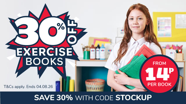 Save 30% on Exercise Books from 14p per book