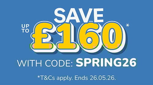 Save up to £160* with code: SPRING26
