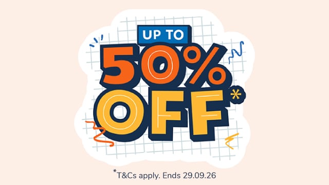 50% off - make your budget go further