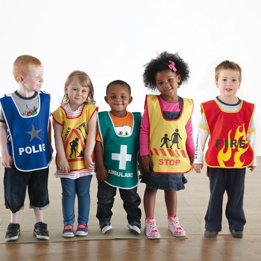Traffic and Emergency Dress Up Tabards 5pk  hi-res