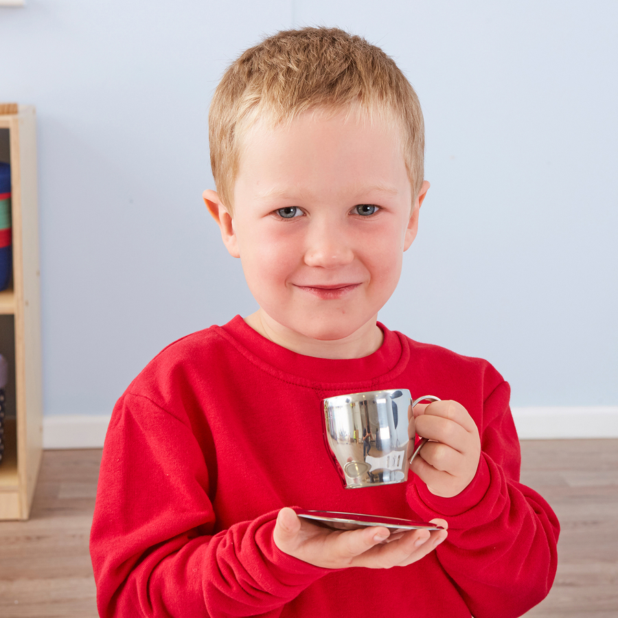 Metal Tea Cup Set 4pk  hi-res