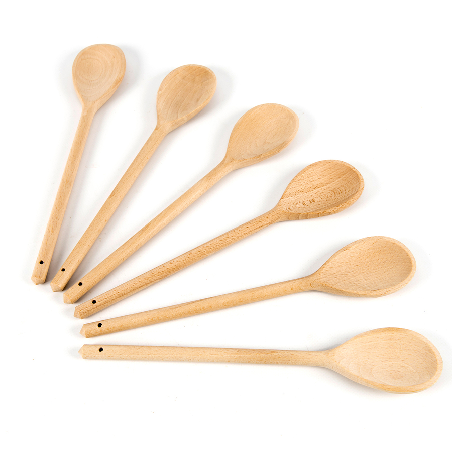 Wooden Mixing Spoons 6pk  hi-res