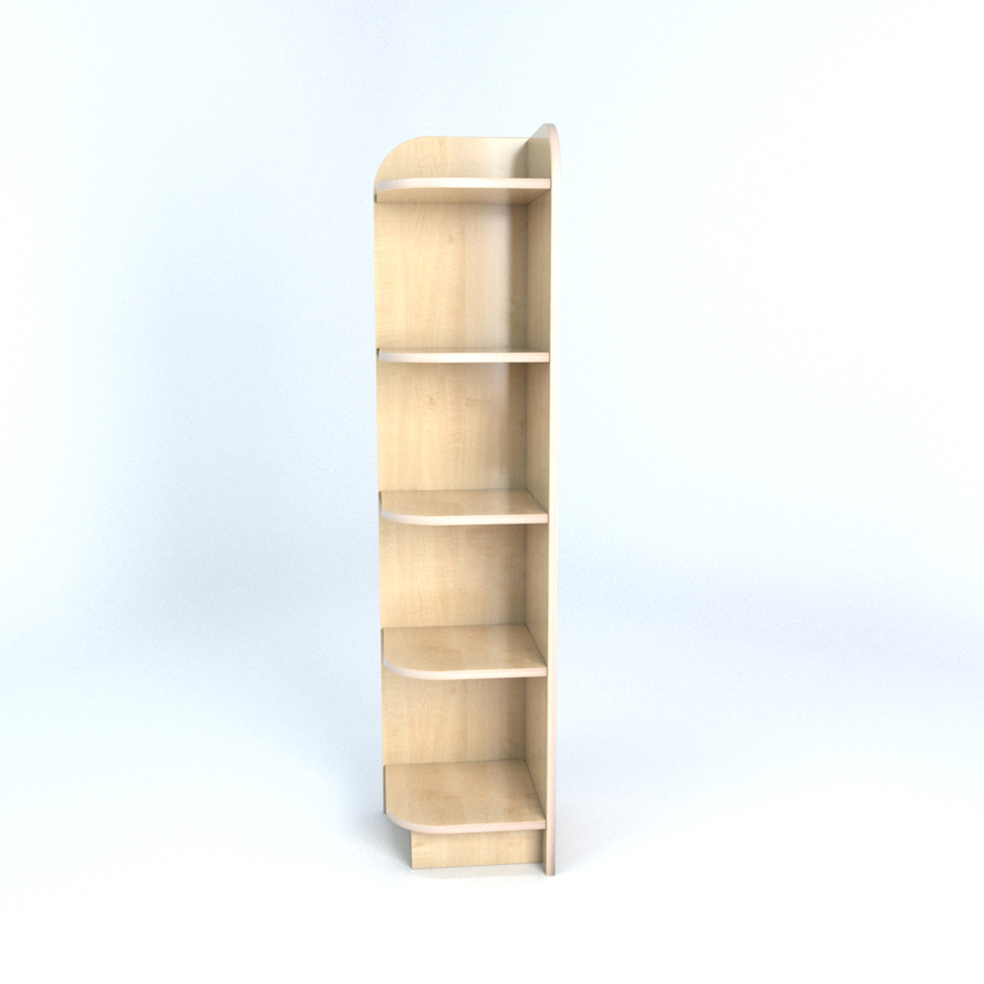 Left Hand Library End Bookcase In Maple | Storage | TTS