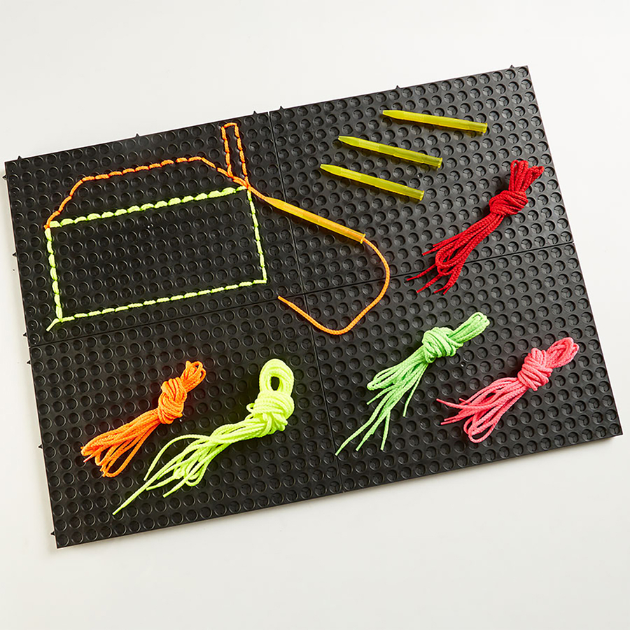 Black Pattern Thread And Lacing Boards 4pk  hi-res