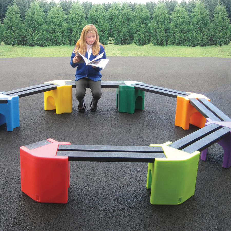 Recyclable Plastic Curved Seating Unit  hi-res