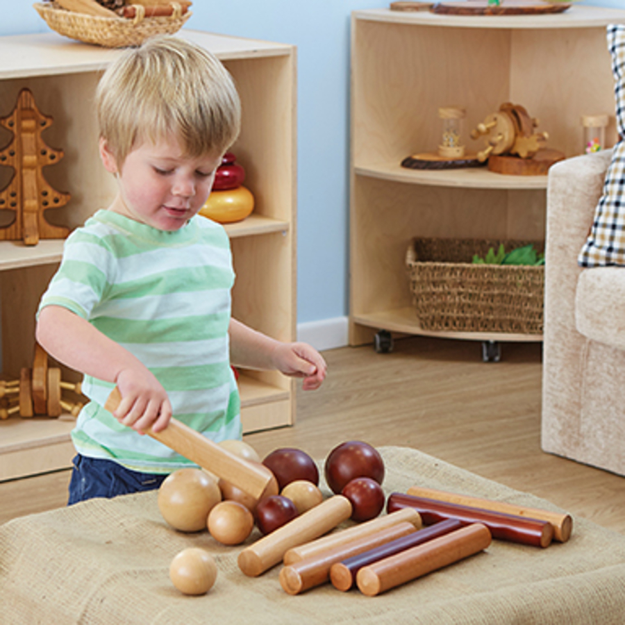 Wooden Cylinders and Balls for Babies 21pk  hi-res