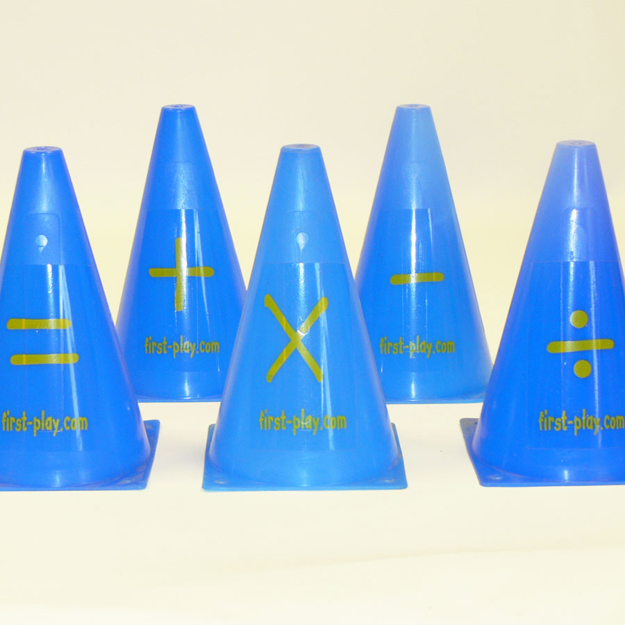Plastic Maths Operations Cones 5pcs  hi-res
