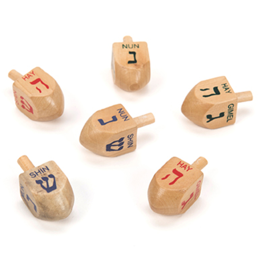 Jewish Children's Game Wooden Dreidels  hi-res