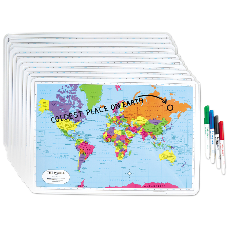 Write & Wipe World Tabletop Map  hi-res