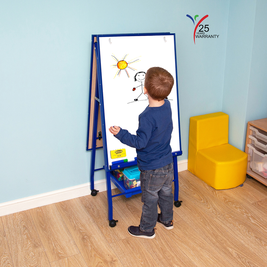 YoungStart Portrait Double Boarded A-Frame Whiteboard Easel  hi-res