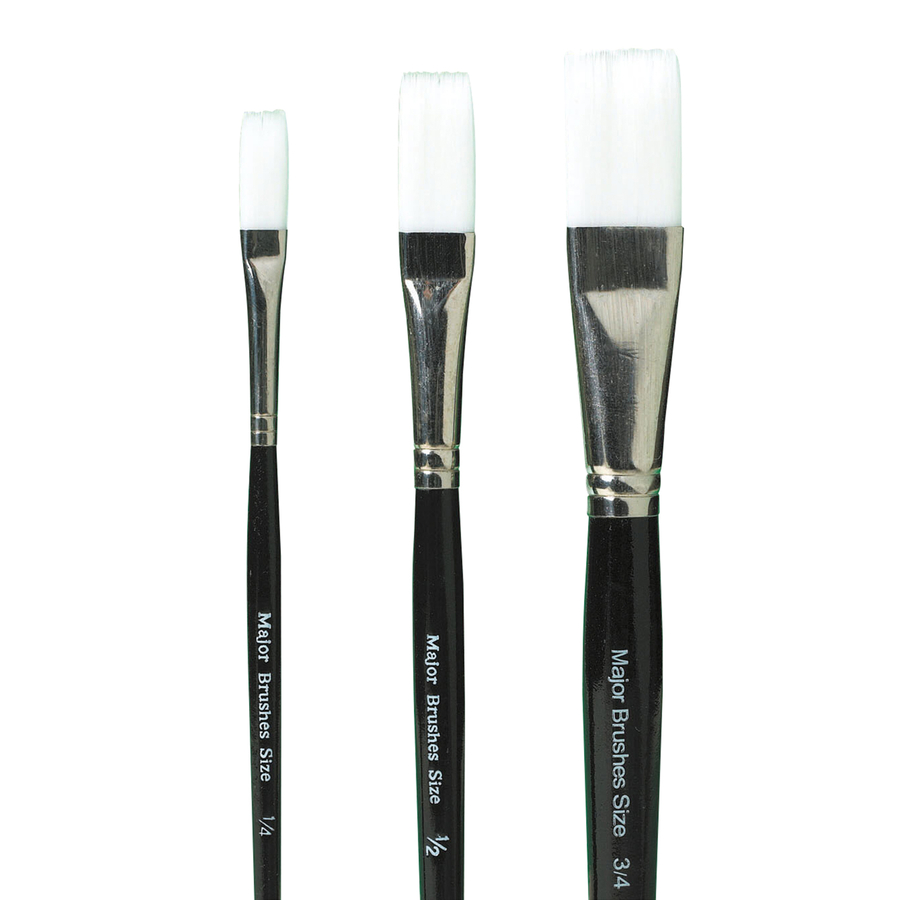Synthetic Sable Flat Paint Brushes 10pk  hi-res