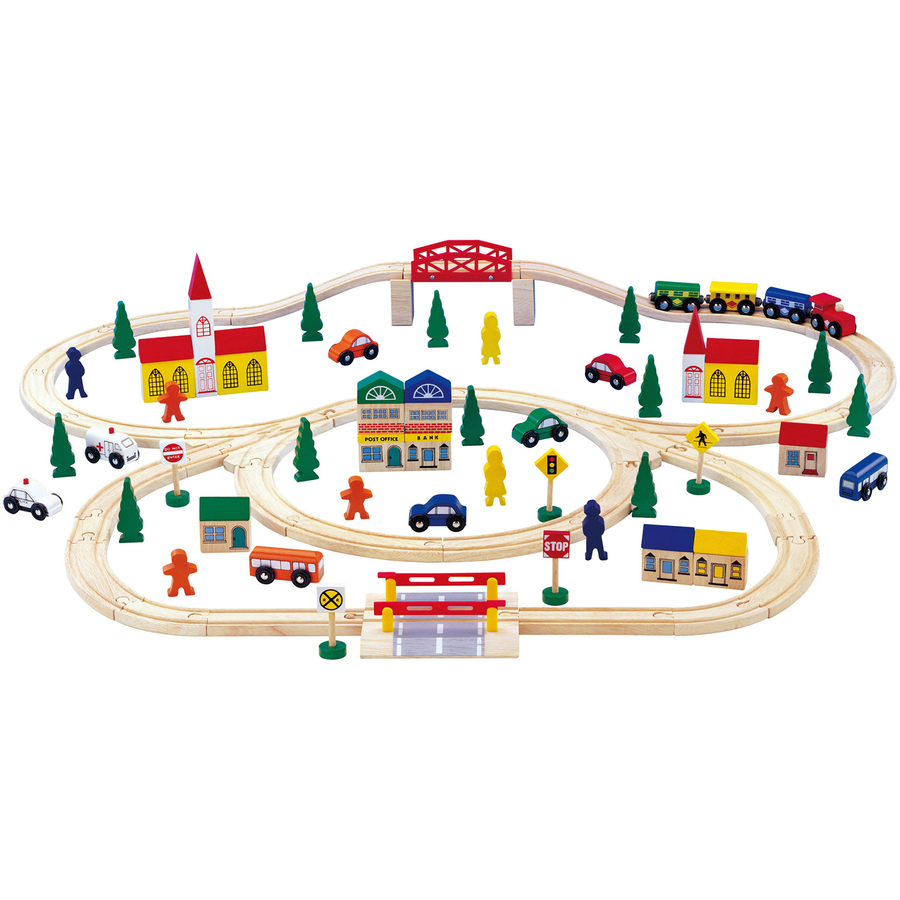 Cheap wooden deals train track