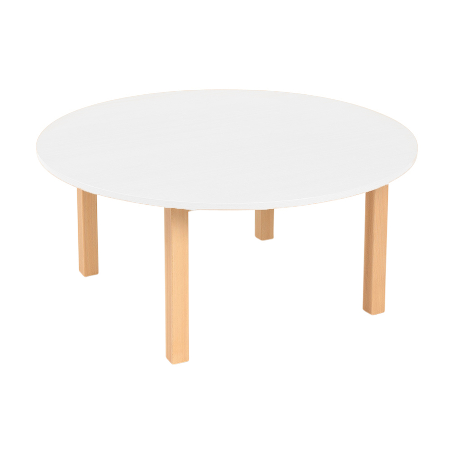 Essentials White Circular Table  hi-res