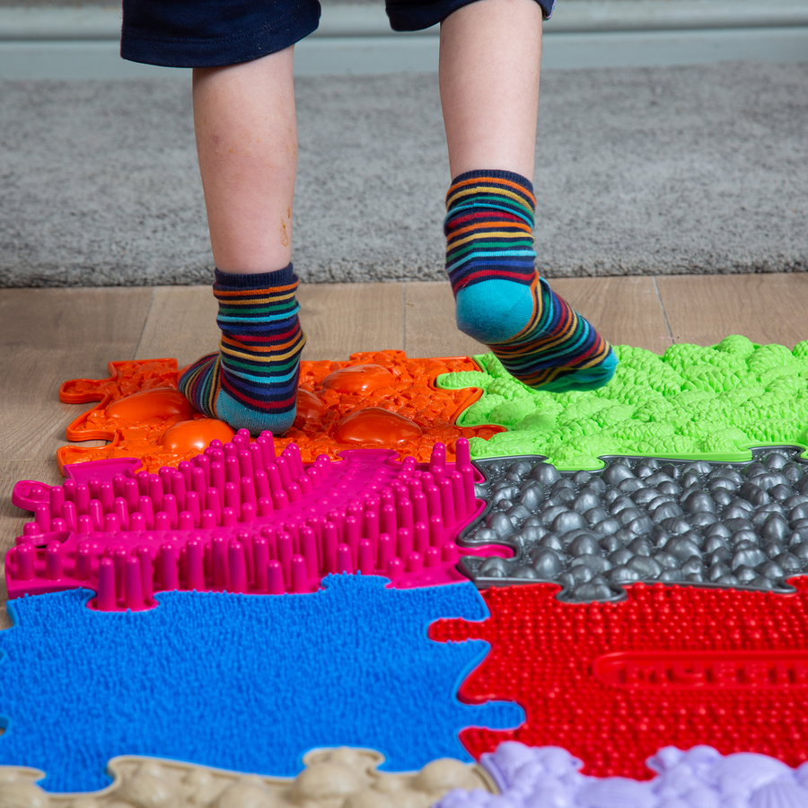 Happy Feet Textured Play Mats 16pk Motor Skills Coordi TTS