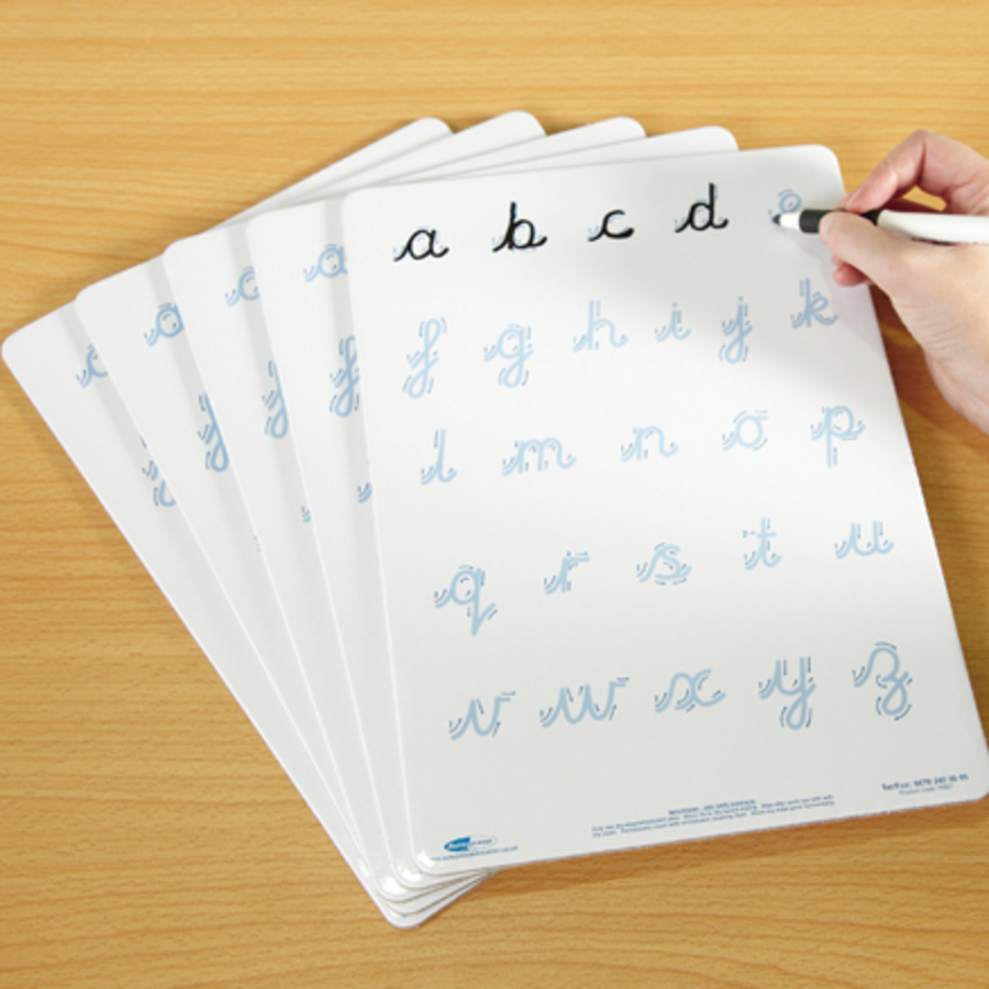 Cursive Letter Formation Dry Wipe Boards A4 5pk  hi-res
