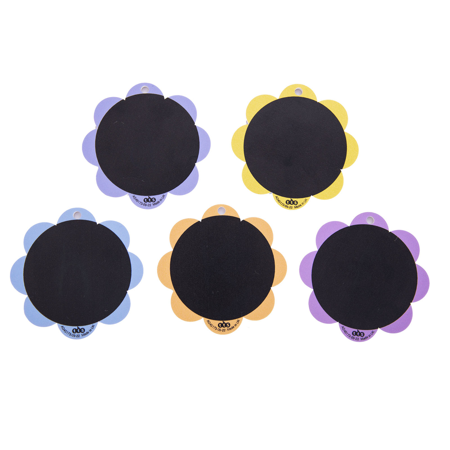 TTS Eco Outdoor Midi Daisy Handheld Mark Making Chalkboards Assorted 5pk  hi-res