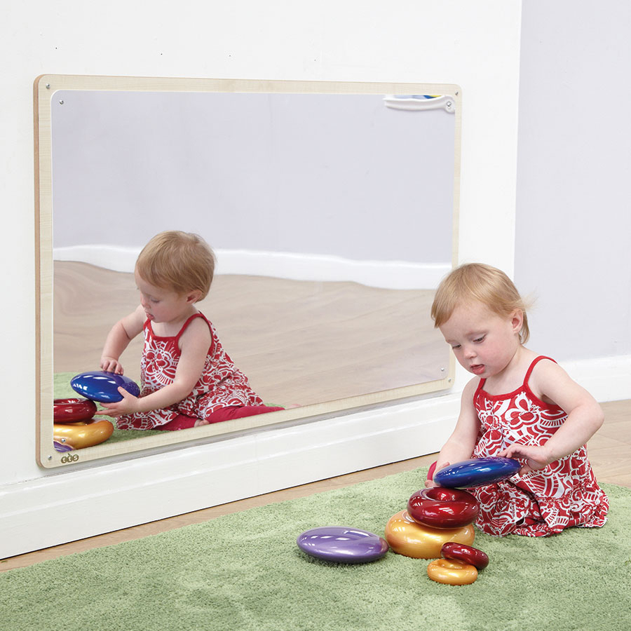 Wooden Framed Toddler Mirror 106 x 66cm  hi-res