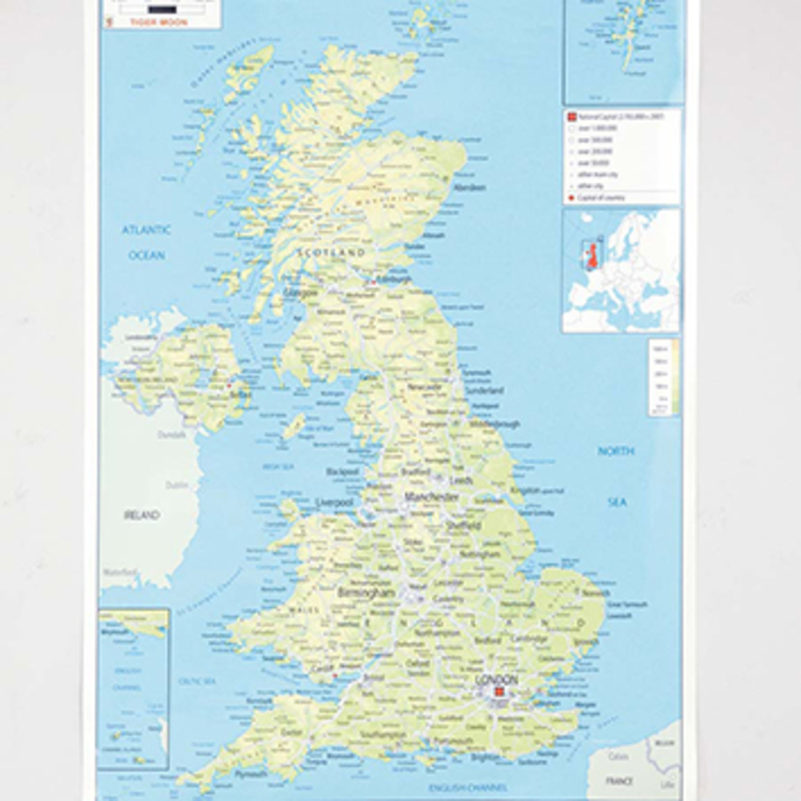 UK Physical Map A1  hi-res
