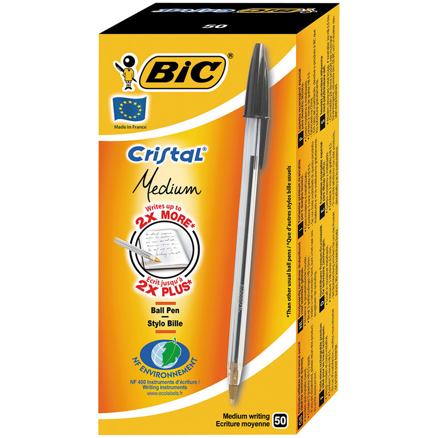 BIC Cristal Soft Ball Pen Black Box of 50