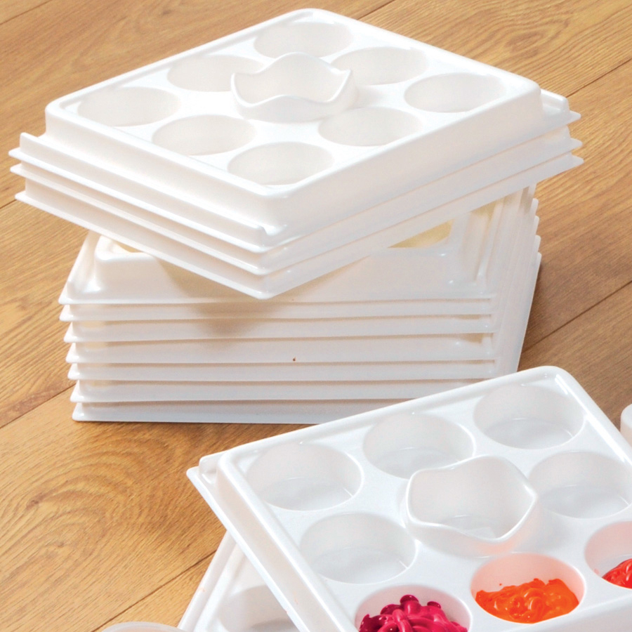 8 Well Plastic Palette White  hi-res