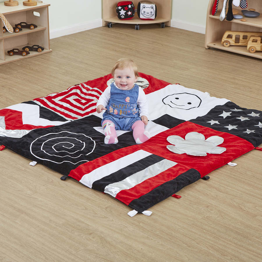 Black & White Large Sensory Rug  hi-res