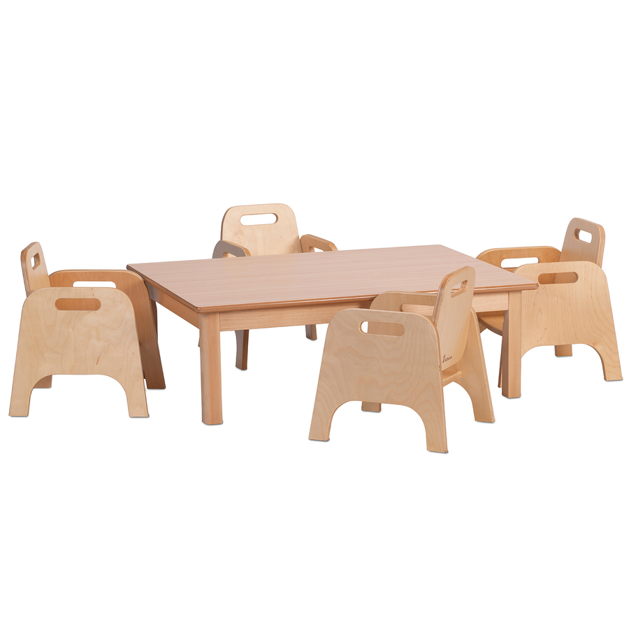 Millhouse Wooden Table plus 4 Sturdy Chairs  hi-res